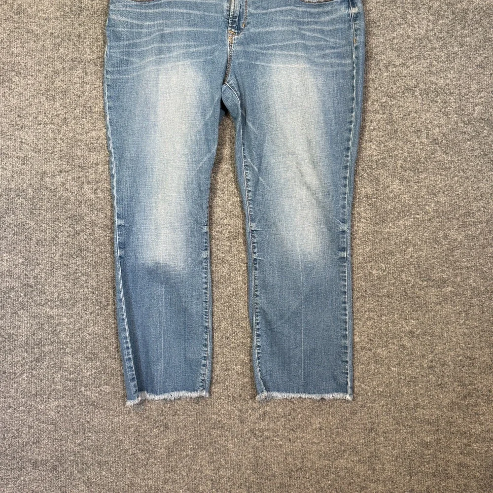 Old Navy Pants Womens 12 Blue Flare‎ Mid Rise Frayed Hem Casual Plus Size Denim